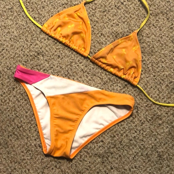 Orange&Pink Bikini Sz small - Picture 4 of 6